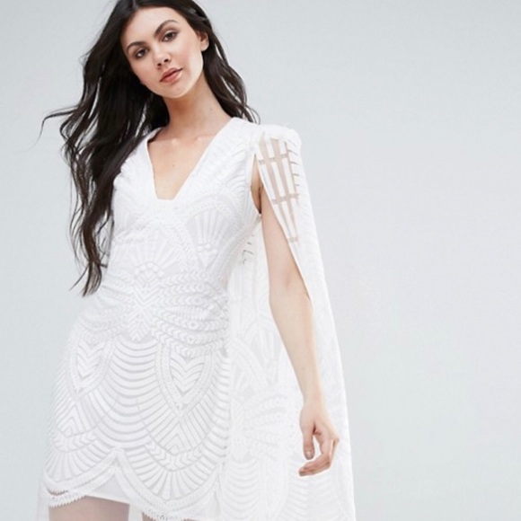 lavish alice white cape dress